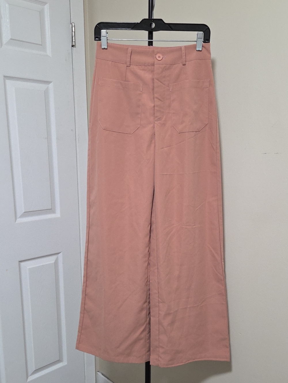 Cider Wide-Leg High-Waist Pants in Dusty Rose